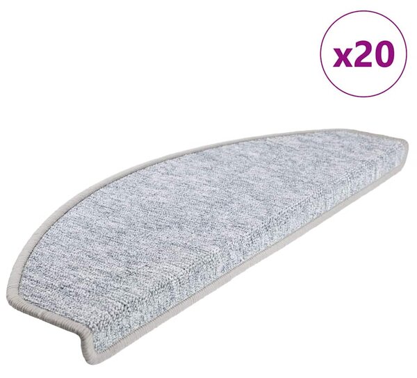 Samolepicí schodové rohože 20 ks 65 x 24 x 4 cm Světle šedá 3365792