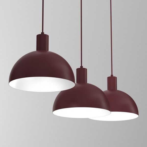 Lustr na lanku HANDA 3xE27/15W/230V burgundy