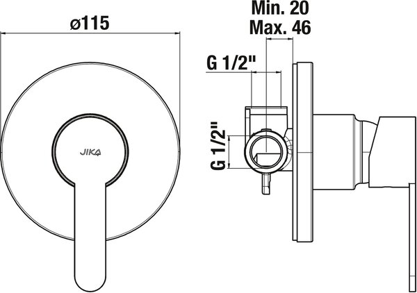 Jika Lyra Plus sprchová baterie pod omítku chrom H3311Z60040001