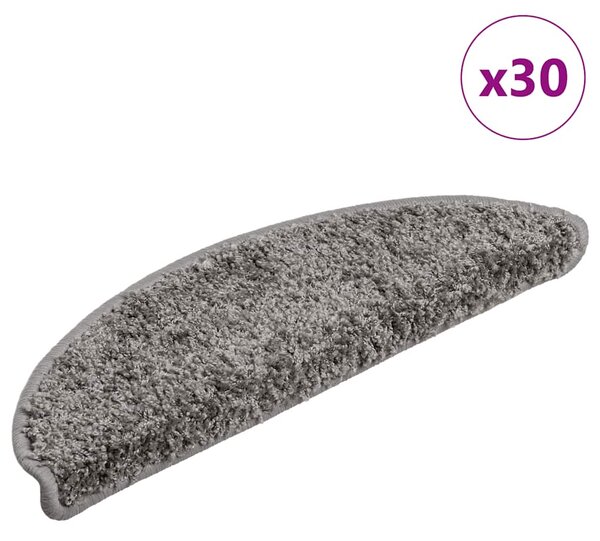 Schodové rohože 30 ks 56 x 17 x 3 cm šedé, půlkulaté 3365799