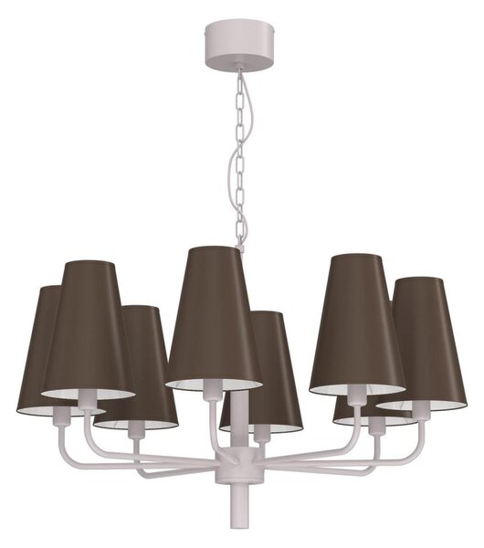 Lustr na řetězu TORTOLA 8xE14/15W/230V hnědá/krémová