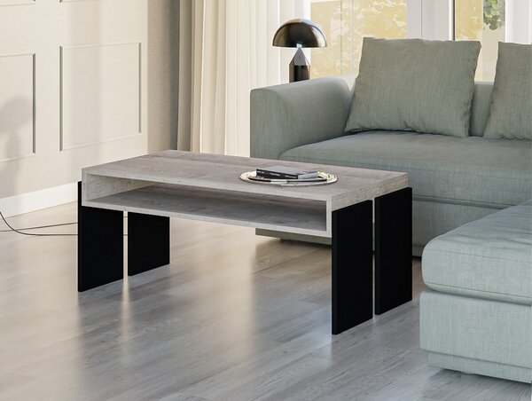 Konferenční stolek Ramea (dub platinum grange + černá)