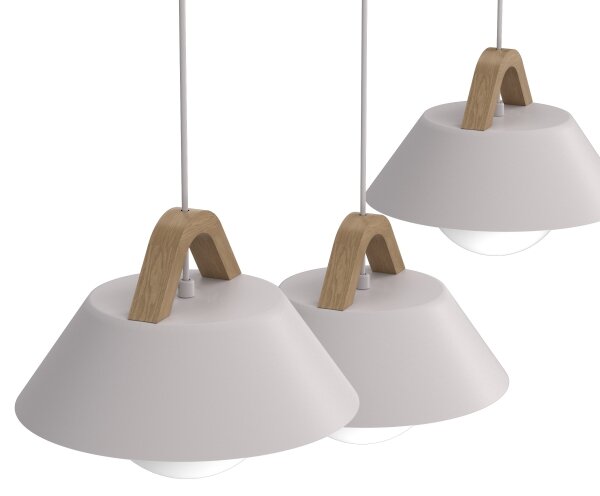 Lustr na lanku FUNDA 3xE27/15W/230V krémová