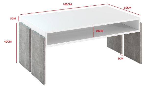 Konferenční stolek Ramea (dub platinum grange + černá)