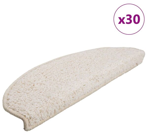 Schodové rohože 30 ks 65 x 21 x 4 cm bílé, půlkulaté, velké 3365818