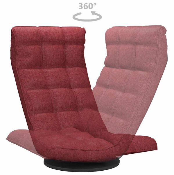 Otočná lenoška na podlahu vínová textil 336582