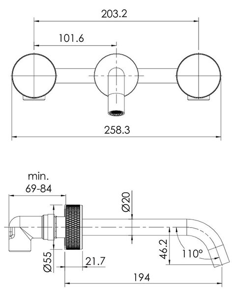 Ksuro 01 umyvadlová baterie pod omítku černá 10002030