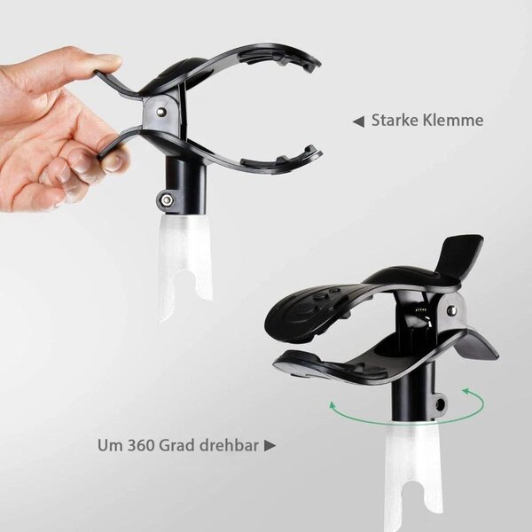 Držák hadice pro CPAP s nastavitelnou výškou a otočným ramenem, který bezpečně udrží hadici vašeho přístroje CPAP v rozsahu 360°. Upínací mechanismus zabraňuje zamotávání, je součástí příslušenství pro CPAP a je robustní