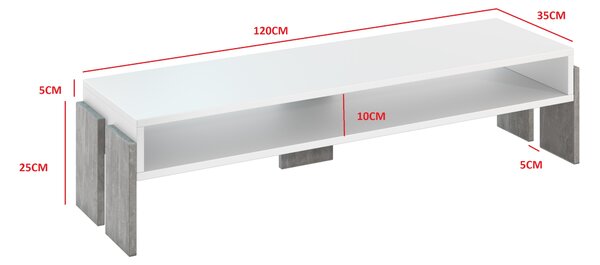 TV stolek Ramea (dub platinum grange + černá). Akce -11%