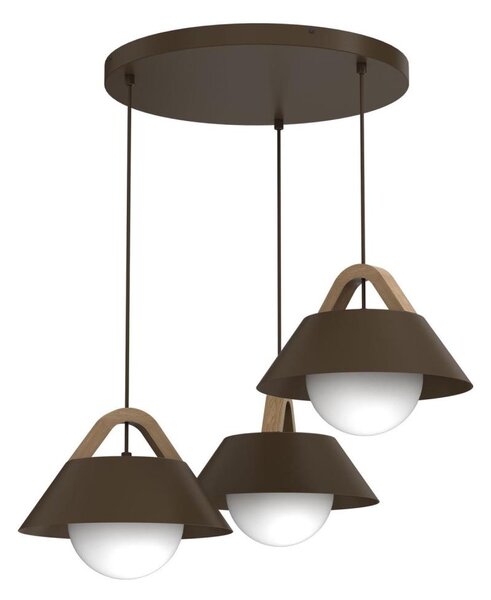 Lustr na lanku FUNDA 3xE27/15W/230V hnědá