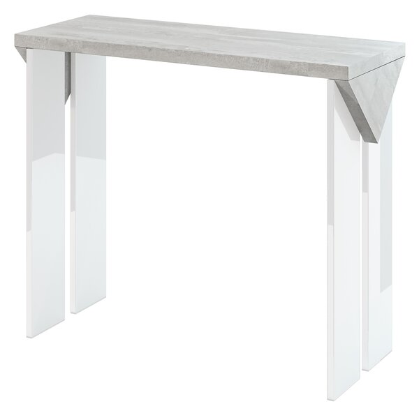 Konzolový stolek Tarni (světle šedá + lesk bílý). Vlastní profesionální přeprava až k Vám domů 1055248