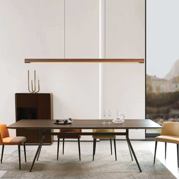 VK Light Woody LED závěsné liniové dřevěné svítidlo Hnědá1500 mm