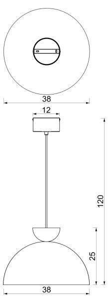 Lustr na lanku NEVIS 1xE27/15W/230V pr. 38 cm hnědá