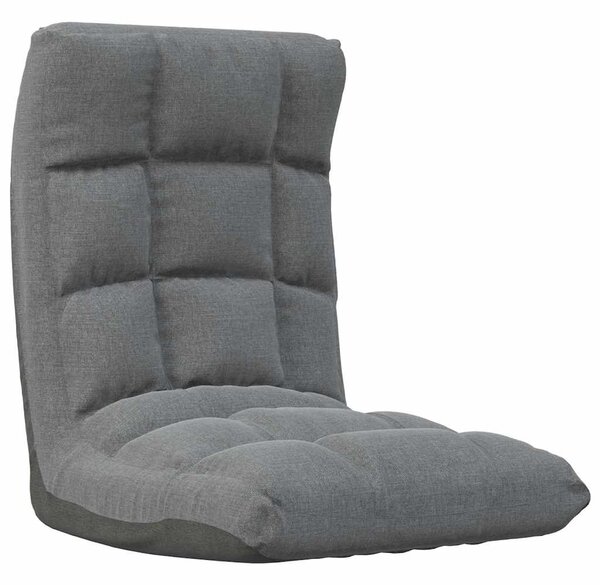 Skládací lenoška na podlahu světle šedá textil 336584