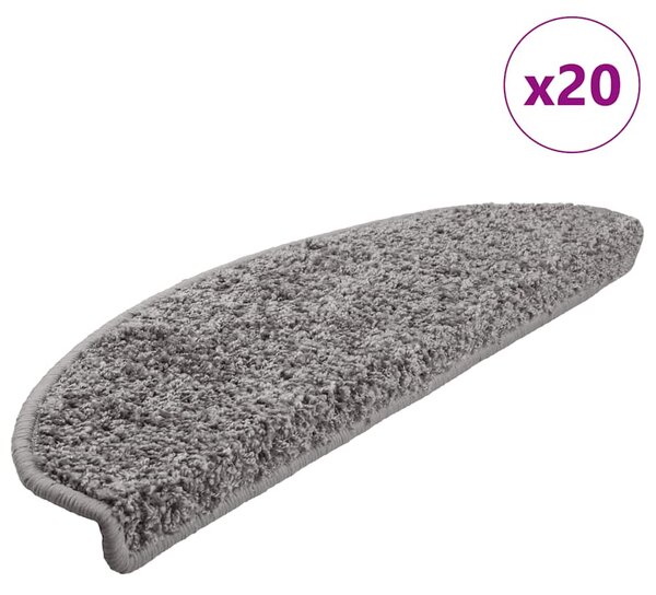 Schodové rohože 20 ks 65 x 21 x 4 cm šedé, půlkulaté, velké 3365845