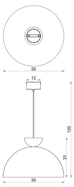 Lustr na lanku NEVIS 1xE27/15W/230V pr. 50 cm hnědá