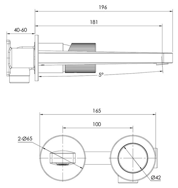 Ksuro 02 umyvadlová baterie pod omítku chrom 10006010