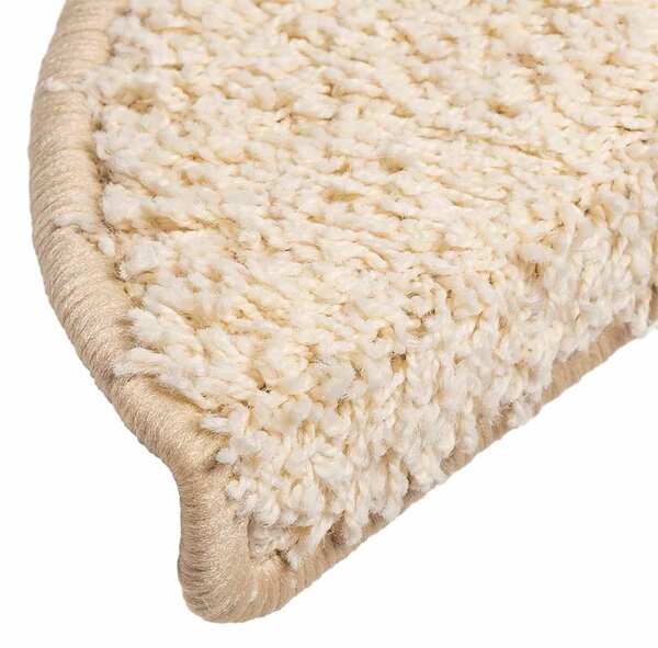 Schodové rohože 20 ks 56 x 17 x 3 cm krémové, půlkulaté 3365841