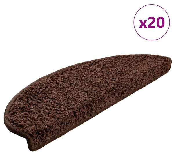 Samolepicí schodové rohože 20 ks 65 x 21 x 4 cm Non-Slip Hnědá 3365848