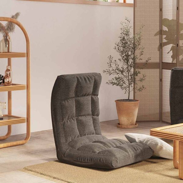 Skládací lenoška na podlahu tmavě šedá textil 336585