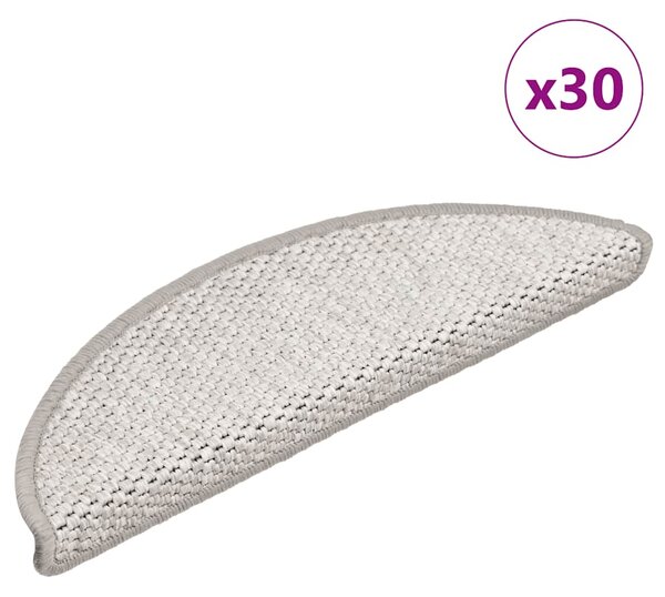 Samolepící nášlapy na schody vzhled sisal 30ks 56x17x3cm béžové 3365858