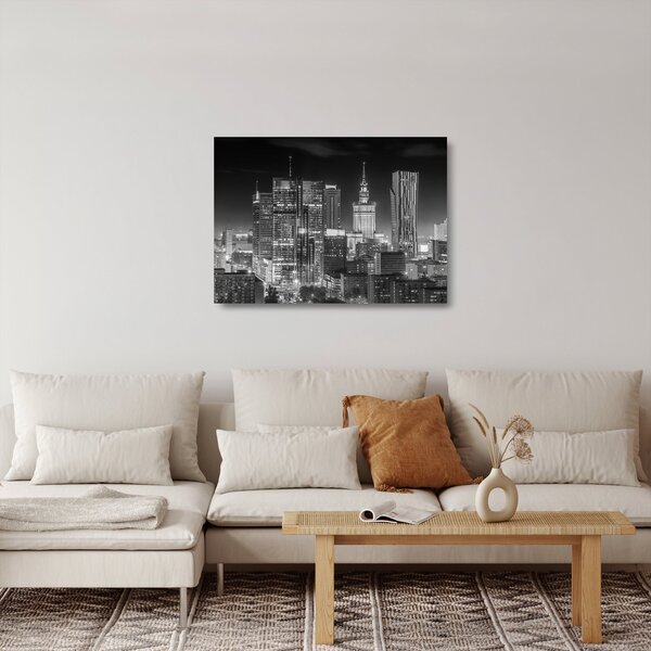 Skleněný obraz - Černobílý New York (70x50 cm)