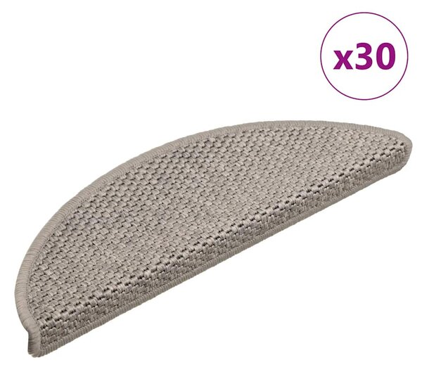 Samolepící nášlapy na schody vzhled sisal 30 ks 56x17x3 cm 3365859