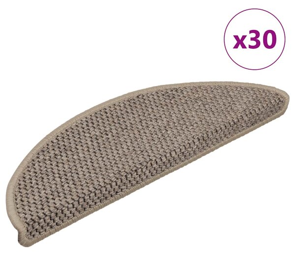 Samolepicí rohože na schody Sisal-Look 30 ks tmavě béžová 3365866
