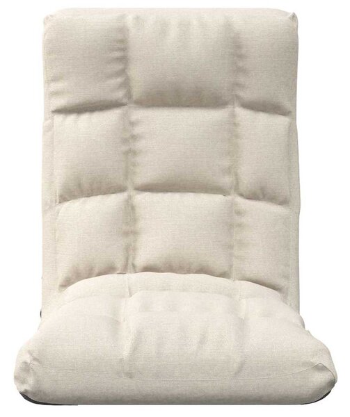 Skládací lenoška na podlahu krémová textil 336586