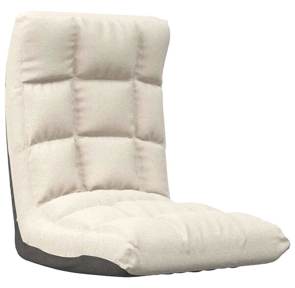 Skládací lenoška na podlahu krémová textil 336586