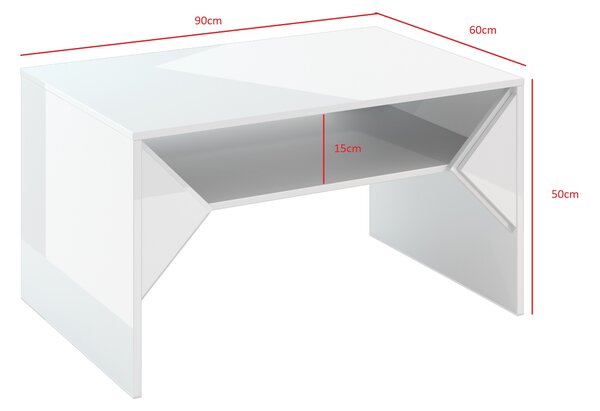 Konferenční stolek Tonfir (světle šedá + lesk bílý)
