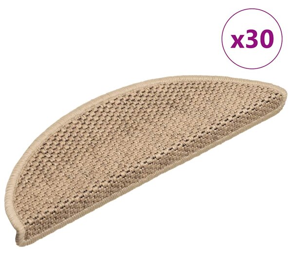 Samolepicí rohože na schody Sisal-Look 30 ks 56x17x3 cm Písek 3365867