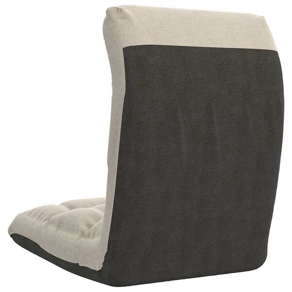 Skládací lenoška na podlahu krémová textil 336586