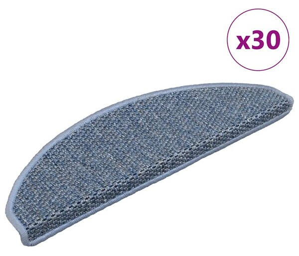 Samolepicí rohože na schody Sisal-Look 30 ks 65x21x4 cm Modrá 3365874