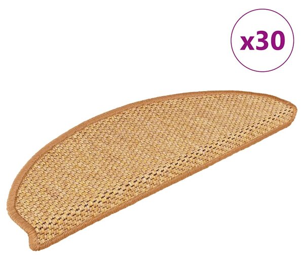 Samolepicí rohože na schody Sisal-Look 30 ks 65x21x4 cm Sisal 3365877