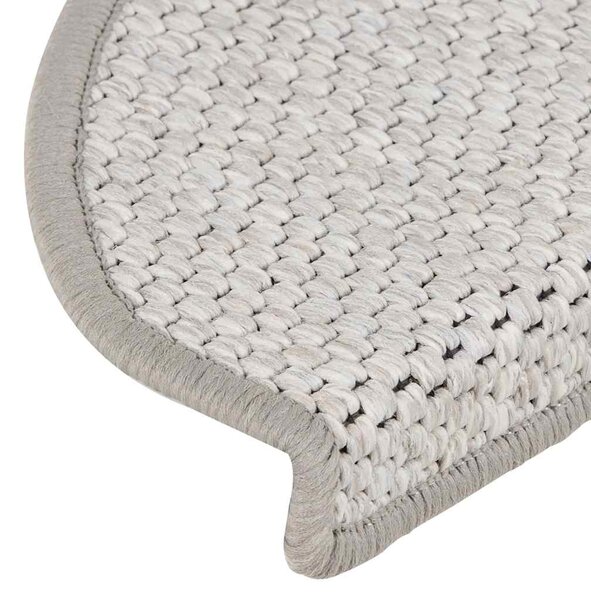 Samolepicí rohože na schody Sisal-Look 30 ks 65x21x4 cm Platina 3365870