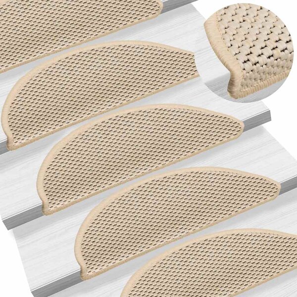 Samolepicí rohože na schody Sisal-Look 30 ks 56x17x3 cm Berber 3365869