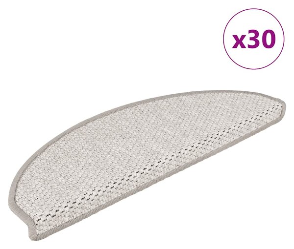 Samolepicí rohože na schody Sisal-Look 30 ks 65x21x4 cm Platina 3365870