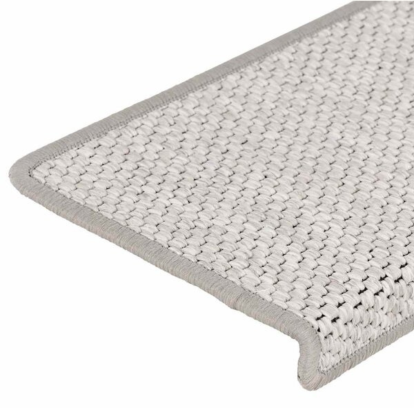 Samolepicí rohože na schody Sisal-Look 30 ks 65x21x4 cm Platina 3365882