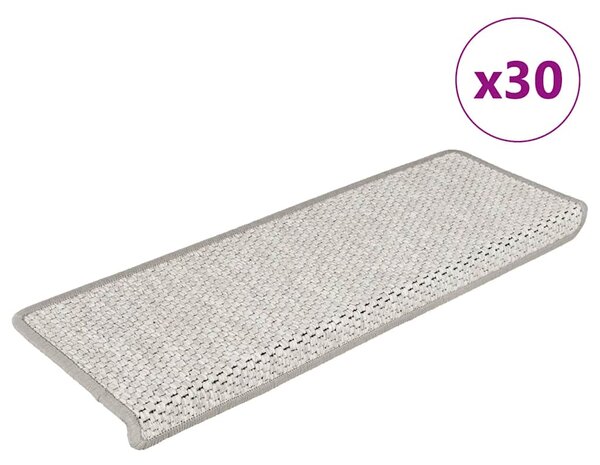 Samolepicí rohože na schody Sisal-Look 30 ks 65x21x4 cm Platina 3365882