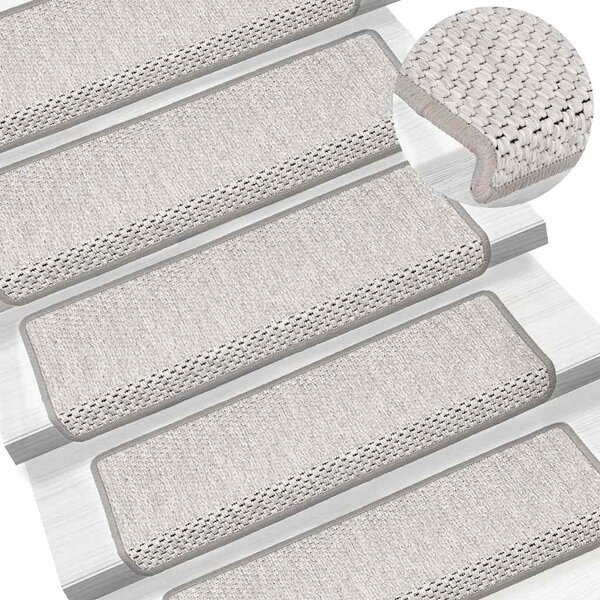 Samolepicí rohože na schody Sisal-Look 30 ks 65x21x4 cm Platina 3365882