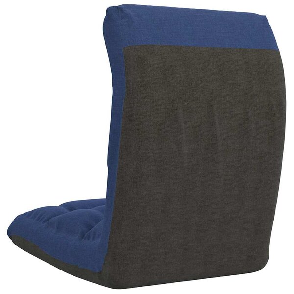 Skládací lenoška na podlahu modrá textil 336588