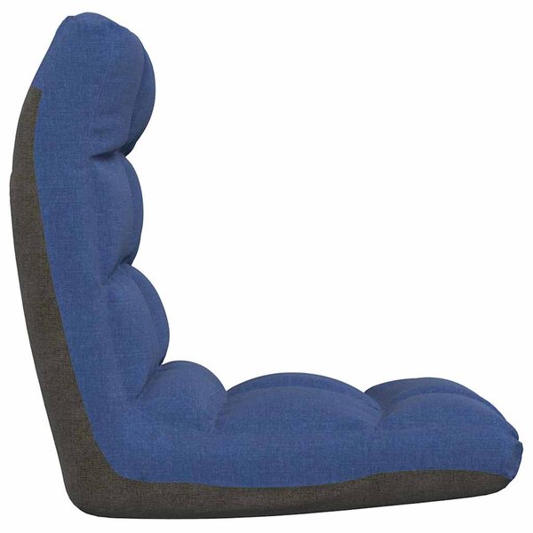 Skládací lenoška na podlahu modrá textil 336588