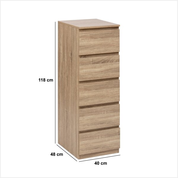 5five - Komoda HEIM 40x118x48 cm hnědá