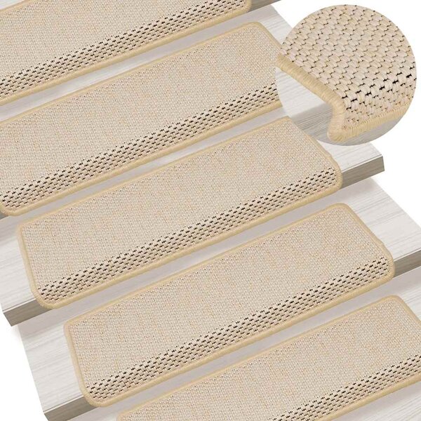 Samolepicí rohože na schody Sisal-Look 30 ks 65x21x4 cm Berber 3365893