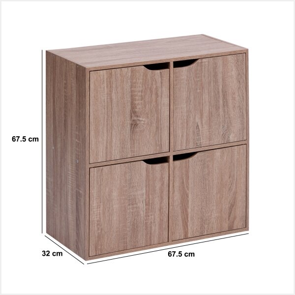 5five - Komoda TIDY 68x68x32 cm hnědá