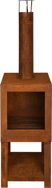 Esschert Design Zahradní krb s úložištěm na dřevo rezavý FF298, 421282 Esschert Design HangarStore.cz