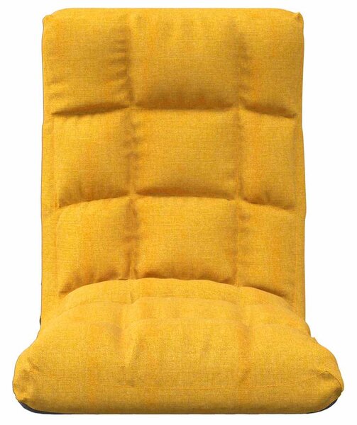 Skládací lenoška na podlahu hořčicově žlutá textil 336591