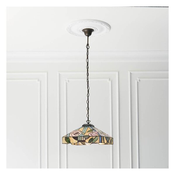 Endon 64385 - Lustr na řetězu Tiffany WILLOW 1xE27/60W/230V pr. 35 cm