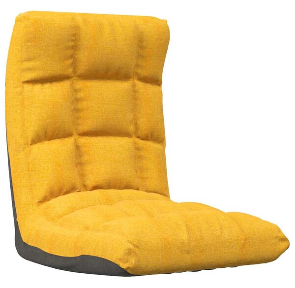 Skládací lenoška na podlahu hořčicově žlutá textil 336591